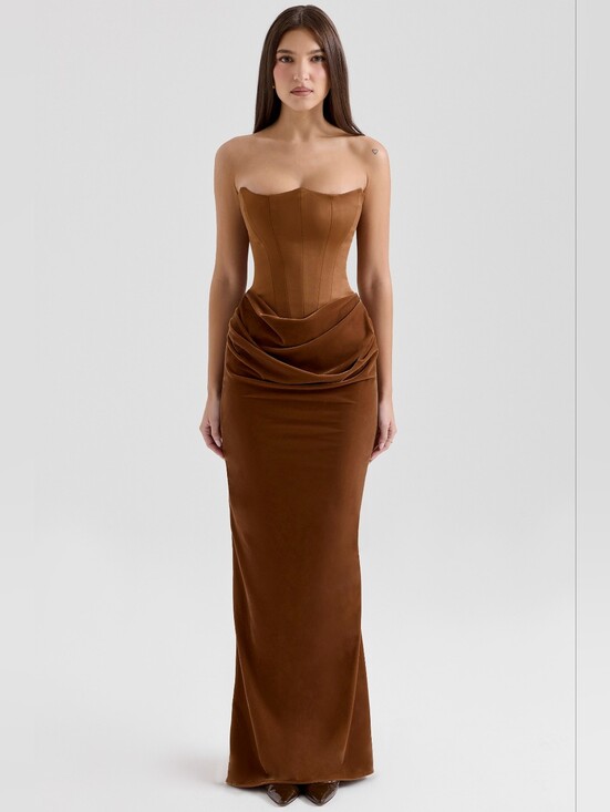 House of CB Dresses & Skirts - House of CB Velvet Toffee 'Persephone'- XS